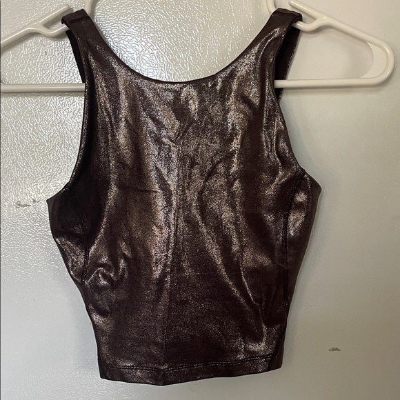 Lululemon Size 0 Metallic Shimmery Brown Tank Bra - Picture 1 of 8